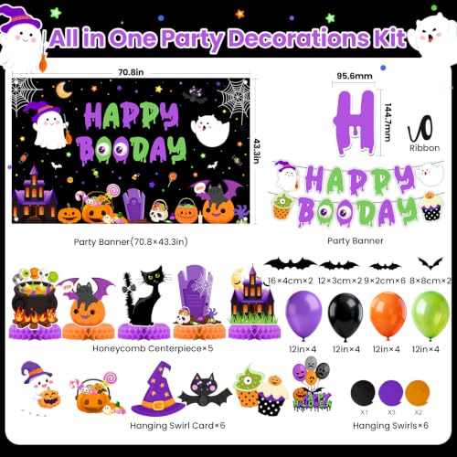 Halloween Birthday Party Decorations Kit Ghost Pumpkins Banner Balloons