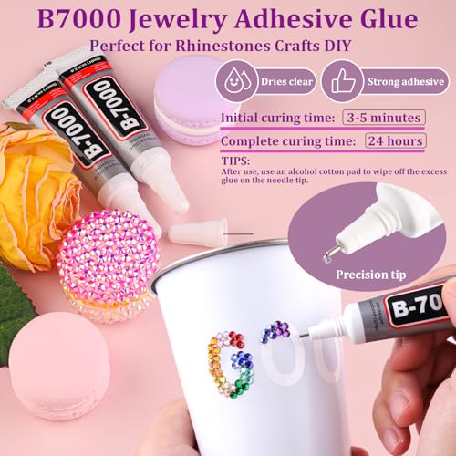 Multicolor Resin Rhinestones for Crafts & Jewelry 22000pcs + Glue & Tweezers