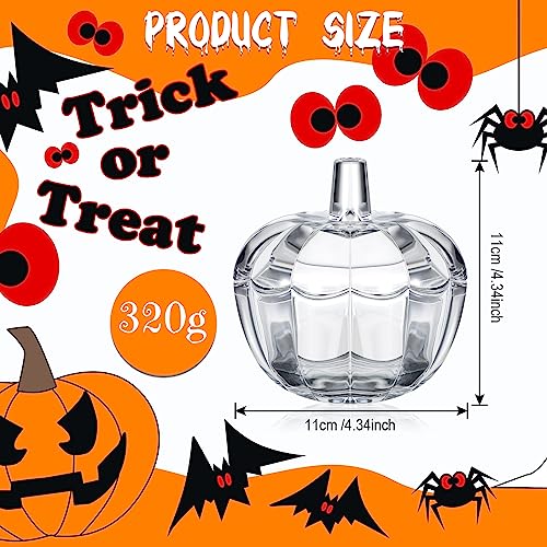 12 Pack Glass Pumpkin Candy Jars with Lids - Halloween Thanksgiving Decor