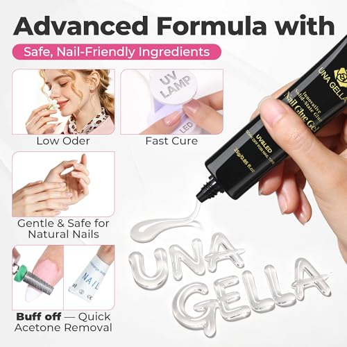 Solid Gel Nail Glue 25g for UV Lamp Cured Tips - UNA GELLA Variation