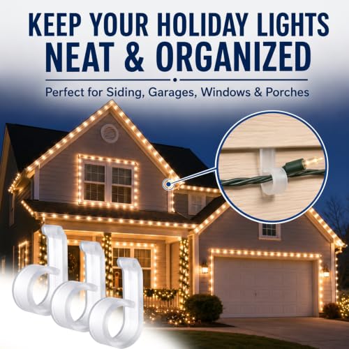 200 Pcs Vinyl Siding Hooks for Christmas Lights – Weatherproof Siding Clips with Variation 200