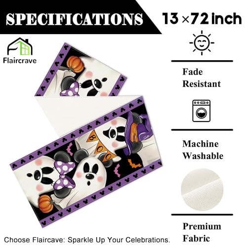 Funny Halloween Table Runner 13x72 Inch October Skull Home Party Decor - Colorful