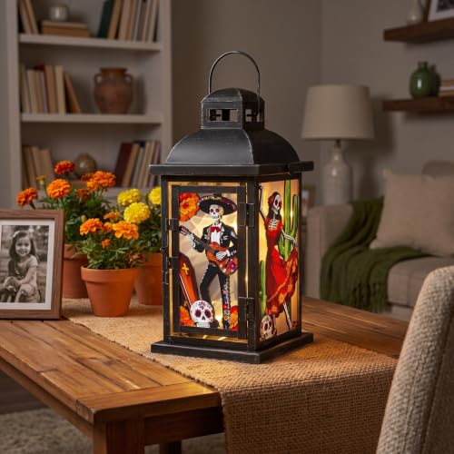 Dia de Los Muertos Skeleton Lantern with Lights - Variation of THIS Listing
