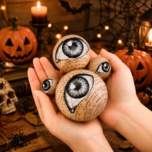 16 Pcs Halloween Eyeball Orbs Set - Realistic Scary Eye Decorations in 4 Sizes