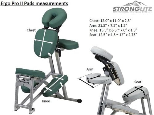 STRONGLITE Portable Massage Chair Ergo Pro II - Ultra-Strong, Lightweight & Foldable Spa Chair with Wheels | Black (600lbs Capacity)