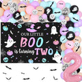 2nd Birthday Decorations for Girl Halloween Balloon Garland Backdrop Bat Stickers