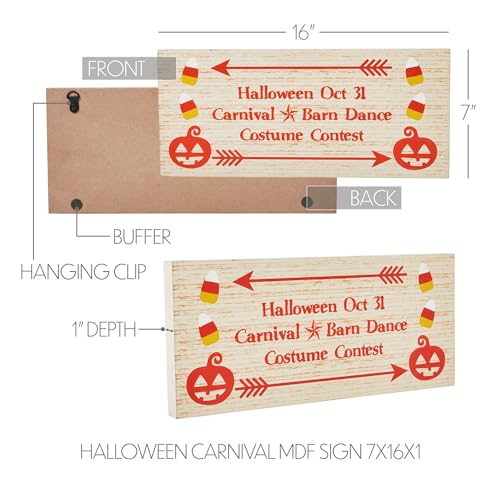 Halloween Carnival MDF Sign - Rustic Tabletop Holiday Decor - VHC Brands Variation