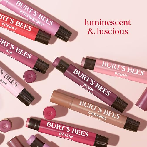 Burt's Bees Lip Shimmer Nude Collection for Valentine's Day Gifts, Tinted Lip Balm Stick, Moisturizing for All Day Hydration with Natural Glowy Pigmented Finish & Buildable Color, Value Pack, 3 Tubes