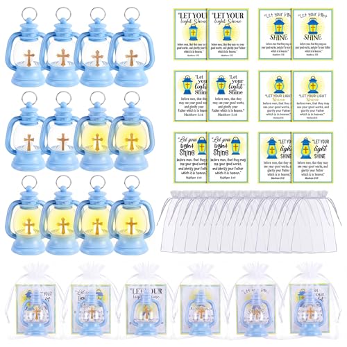 Let Your Light Shine Christian Lantern Gift Set - 12 Religious Jesus Light Kits