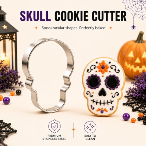 Halloween Cookie Cutters Set 9 Pcs Stainless Steel Baking Molds for Cookies & Fruit