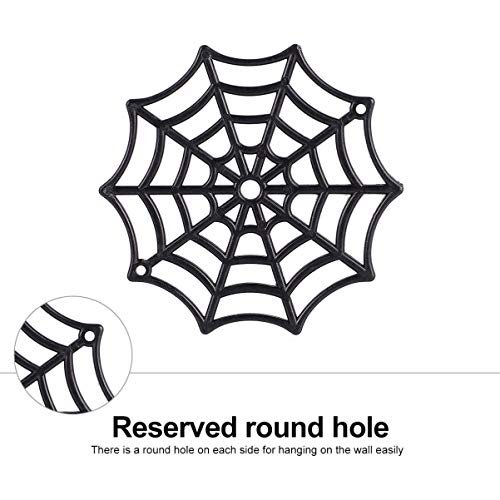 Mini Black Plastic Spider Web Ornaments Set for Halloween Decorations - 50 Pack