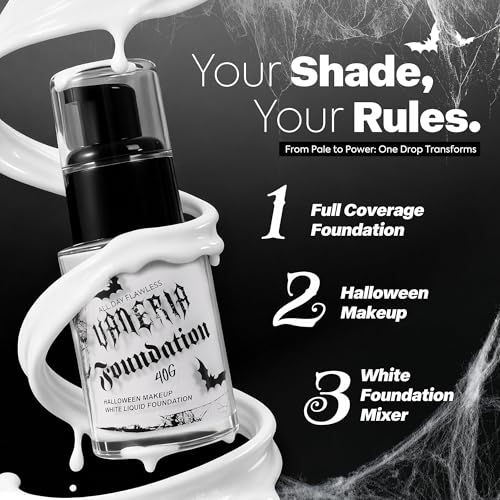 White Liquid Foundation for Halloween Cosplay Stage Makeup 30ML
