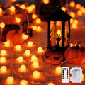 Halloween String Lights 100 LED Globe Orange Battery Operated - Variation of THIS listing