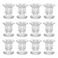 Lanttu Clear Glass Candle Holders Set - Hexagonal Taper Candle Holders Bulk, 12 Pieces