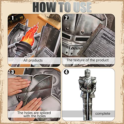 Medieval Party Decorations Set - 20 Pieces Knight Shields Torches & Armor