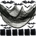 Halloween Creepy Cloth with Bat Wall Stickers - Spooky Party Decor Set