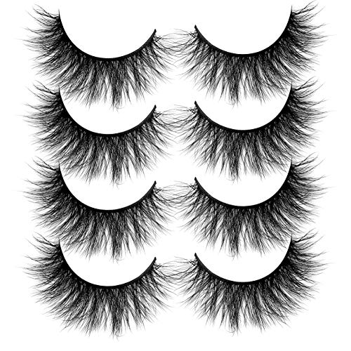 E- Velour Faux Mink Lashes Pack 3D Volume False Eyelashes - Natural Thick Wispies