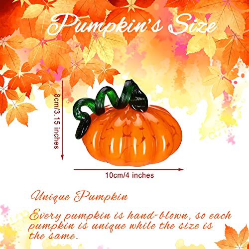 3-Pack 4-Inch Glass Pumpkin Centerpieces for Thanksgiving Halloween Decor