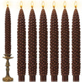 Pinecone Shaped Taper Candles - Brown 6 Pack Fall Harvest Decor - Variation of THIS listing