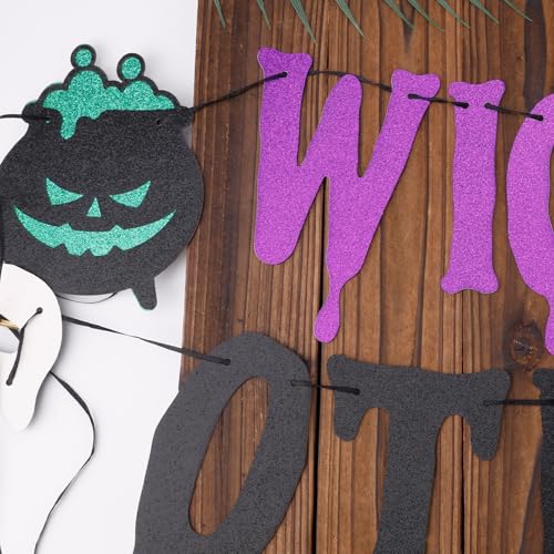 Halloween Bar Banner with Glitter Potion Icons - Pre-Strung Party Decor