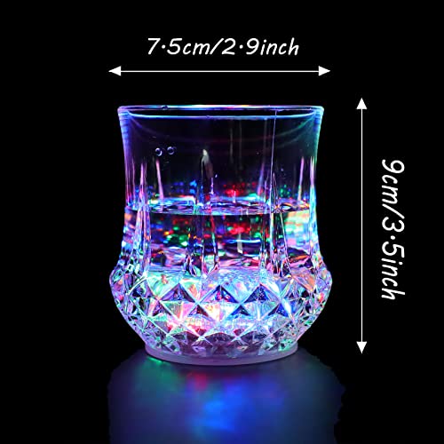 LED Light Up Shot Cups - Multicolor Liquid Activated Glasses - 2 Pack - Party Favors & Bar Accessories