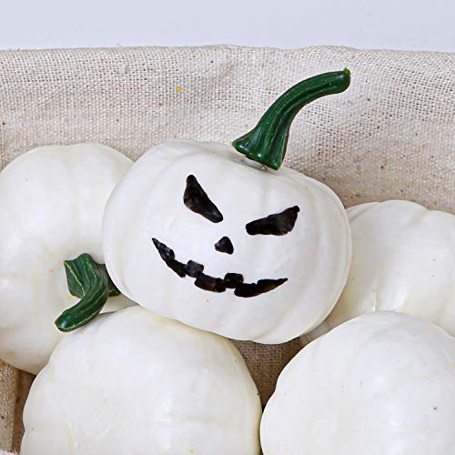 White Mini Artificial Pumpkins 36 Pack Fall Harvest Decor for Home & Parties
