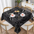 Spider Webs Fall Checkered Square Tablecloth 60 Inch Halloween Autumn Thanksgiving