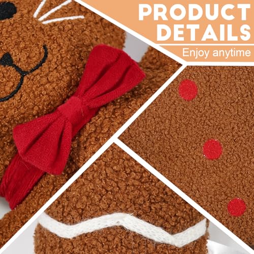 17 Inch Gingerbread Cat Plush Pillow - Cozy Decorative Throw Cushion