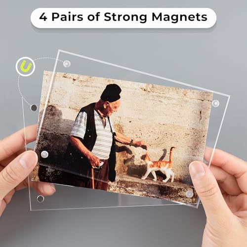 3 Pack Acrylic Picture Frames 4x6 with Stand - Modern Photo Display