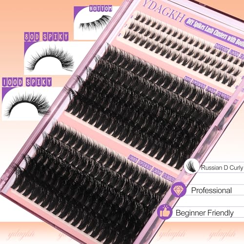 D Curly Spiky Lash Clusters 80D 100D Volumizing Eyelash Extensions 6-20mm - 255Pcs