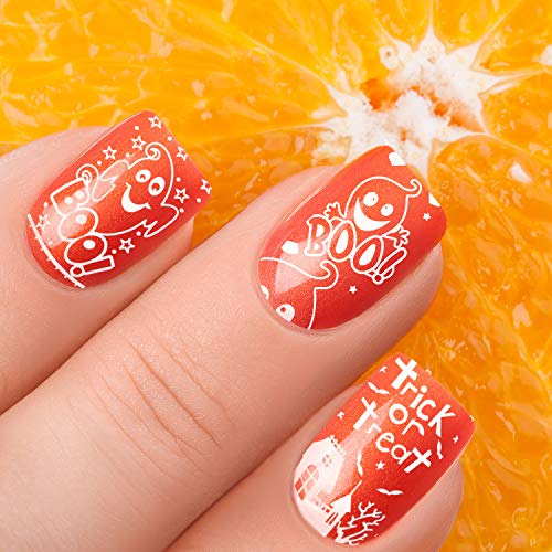 Halloween Nail Art Stamping Plates Set - 4 Designs for Manicure DIY