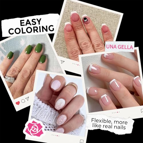 Extra Short Coffin Nail Tips - 216pcs Soft Gel Fake Nails, No Trace, Pre-Shaped
