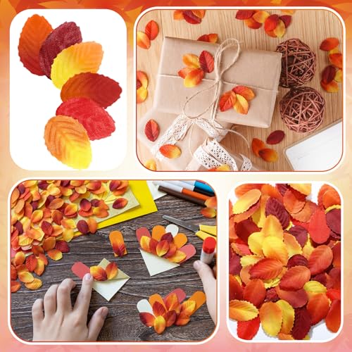 Mini Fake Maple Leaves for Fall & Halloween Craft Decoration Reddish Brown - 108 pcs