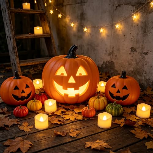 Cream White 6 Pack Flameless Votive Candles - Battery Operated, Flickering Light