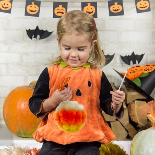 Halloween Candy Corn Decor Set - Mini Yarn Trees & Fall Table Centerpieces