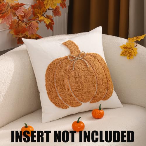 Halloween Pumpkin Throw Pillow Covers 18x18 Set of 2 - Orange Fall Decor