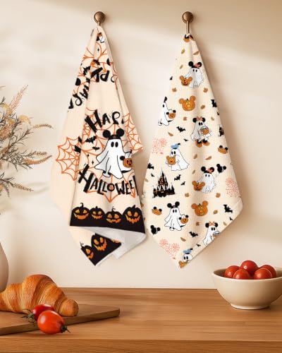 Halloween Microfiber Kitchen Towels Set of 2 - Spooky Castle