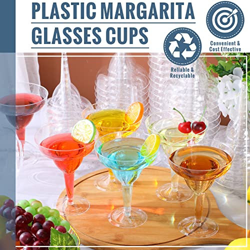 72 Pack Clear Disposable Margarita Glasses - 8 oz Plastic Cocktail Cups for Parties