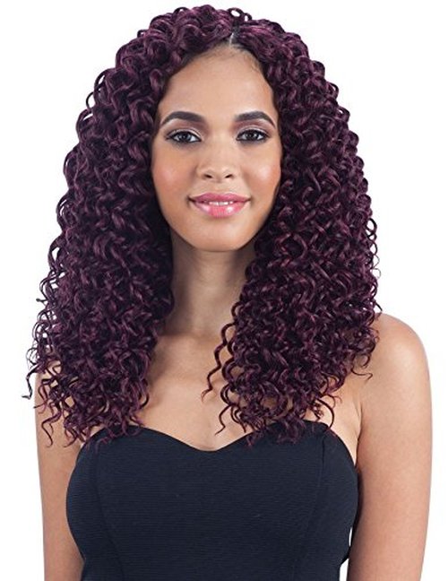 Freetress Braids *4-Pack/6-Pack* BEACH CURL 12" - SYNTHETIC BRAID CROCHET BULK HAIR [1B Off Black; 4 Pack]