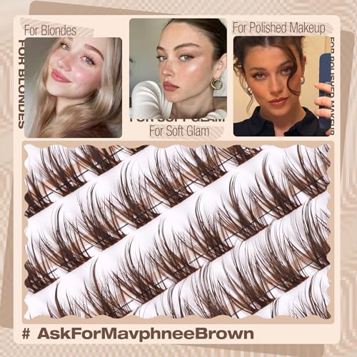 Hazel Glow Brown Lash Clusters Wispy Eyelash Extensions 8-16mm Natural C Curl - DIY Fairy Lash Set