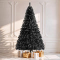 7.5ft Black Artificial Christmas Tree with 1258 Tips - Halloween Holiday Decor