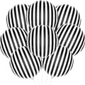 Black and White Striped Balloon Set - Halloween Party Decorations, 8 Pack