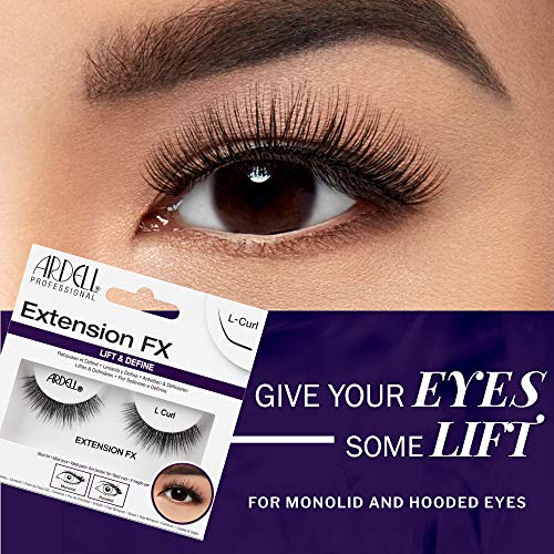 False Eyelashes L Curl 4 Pairs - Natural, Reusable, Perfect for Hooded Eyes