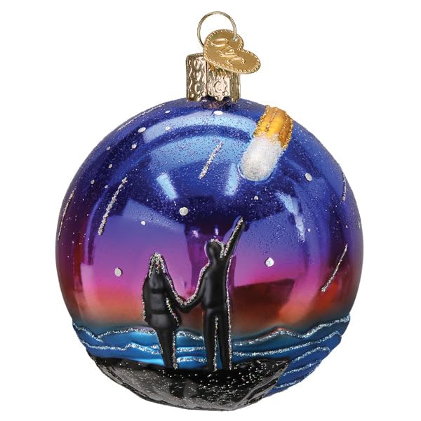 Celestial Glass Christmas Ornament - Hand-Painted Holiday Tree Decoration