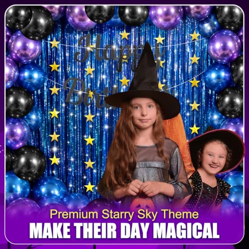 Halloween Balloon Garland Kit with Banner & Tinsel Backdrop - Spooky Party Decorations