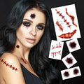 Halloween Horror Temporary Tattoo Kit – Bullet Holes, Blood, Scars & Wounds – Easy Application – 10pk – Variation of THIS listing