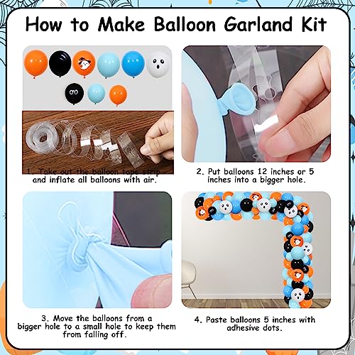 Halloween Spooky One Birthday Decorations Kit - 1st Boy Party Balloons Banner Backdrop
