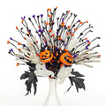 Halloween Floral Picks Set - 17 Inch Spooky Pumpkin Ghost Skeleton Stems