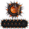 Halloween Placemat Set - 6 Round Pumpkin & Pine Table Mats - Black & Orange - Variation: Pumpkin