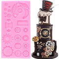 Steampunk Gear Fondant Silicone Mold - Cake Decoration, Soap & Craft - Style B